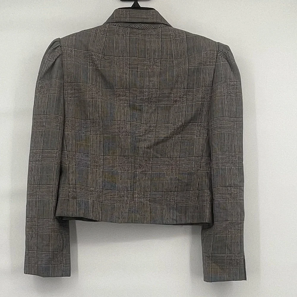 Vintage Adele Simpson cropped black white blazer - Picture 2 of 7